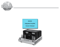 McIntosh MA352 - Owners manual